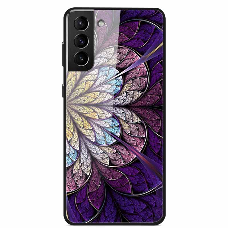Чехлы для телефона Samsung Galaxy S21 FE 5G Закаленное стекло Жесткая задняя крышка из поликарбоната Для Samsung S21 Plus S 21 Ultra 5G Чехол S21FE S21+