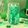 Non-Toxic 30/50Pcs Green Acrylic Lucky Leaf Ornaments St Patricks Day Shamrock Decor Vase Filler Table Scatter