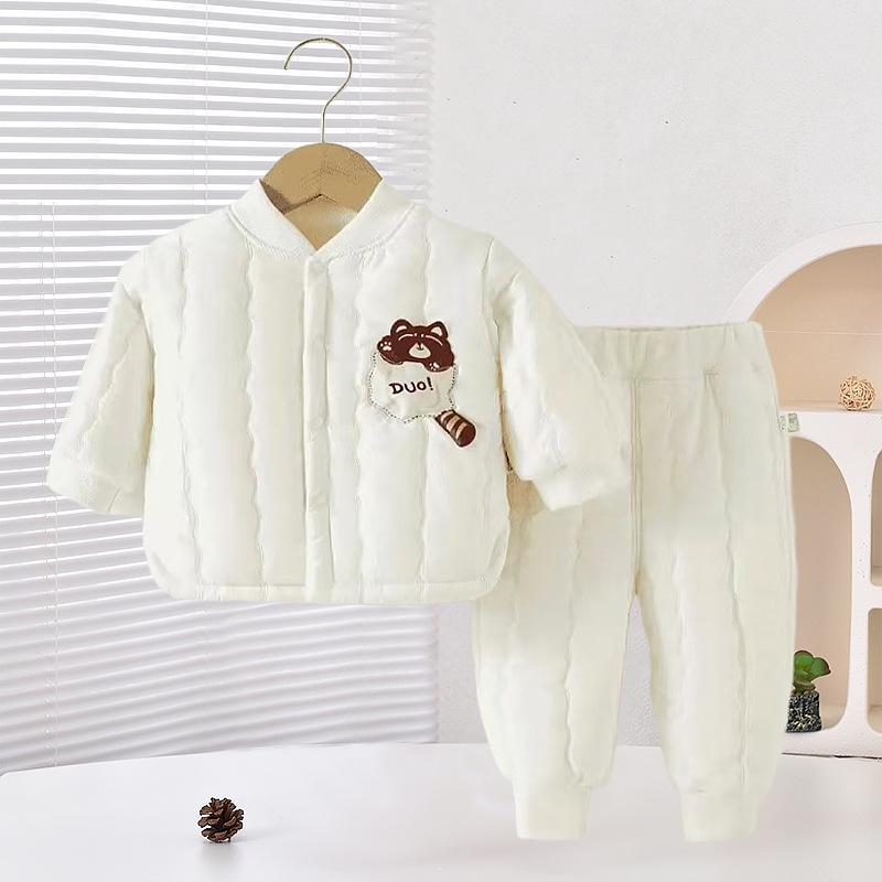 Зимний мультяшный боди и комплект верхней одежды для новорожденного ползающего