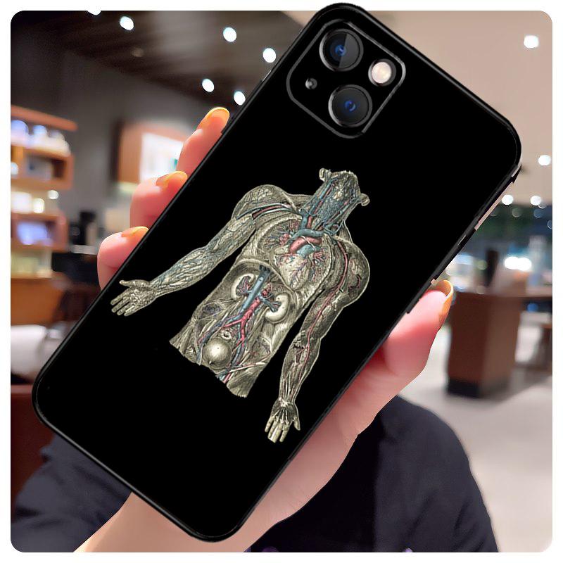 Чехол с анатомией человека для iPhone 13 Pro Max 16 15 11 12 14 17 Pro Max mini 15 16 Plus 16e 17 Air Чехол для телефона