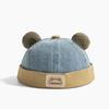 Denim Material Denim Brimless Cap Cute Bear Ears Unisex Toddler Hat Bear Ears Beanie  Outdoor Wear
