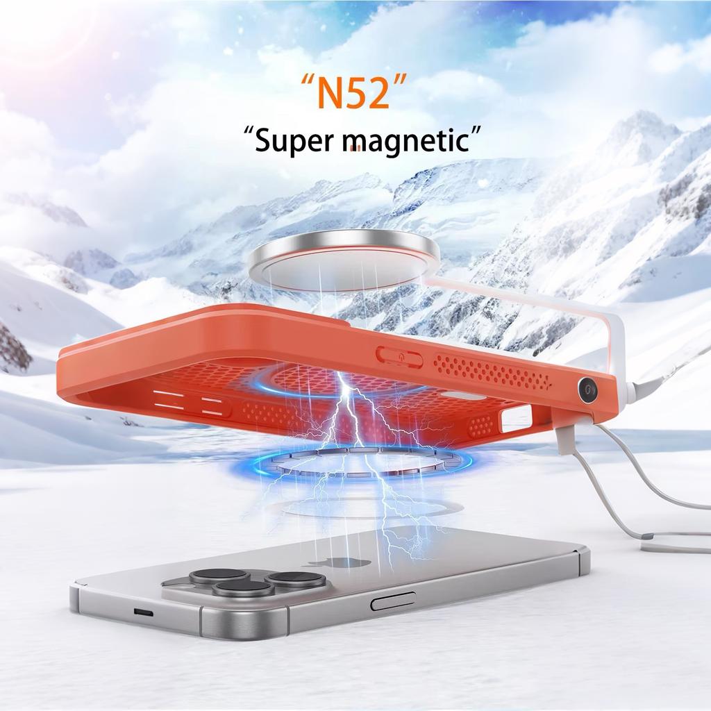 Теплоотводящая сетка для магнитного чехла Magsafe для беспроводной зарядки iPhone 16 15 14 Plus 13 12 11 Pro Max, дышащий чехол