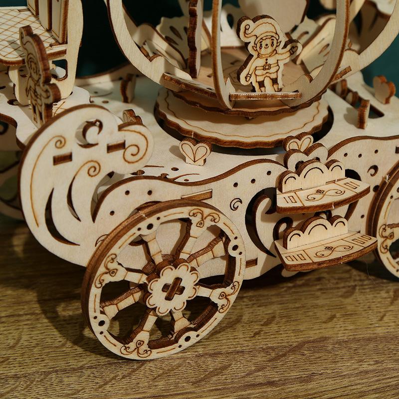 DIY тыквенная тележка, 3D деревянные пазлы, детская сборка, строительные блоки, модель кирпичей, развивающая игрушка для взрослых, детский подарок