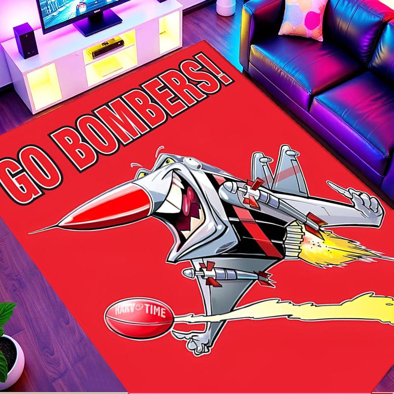 Essendon Football Print Rug, Washable Floor Carpet, For Entryway Dorm Laundry Room Office Study, Home Decor Birthday Christmas Gift