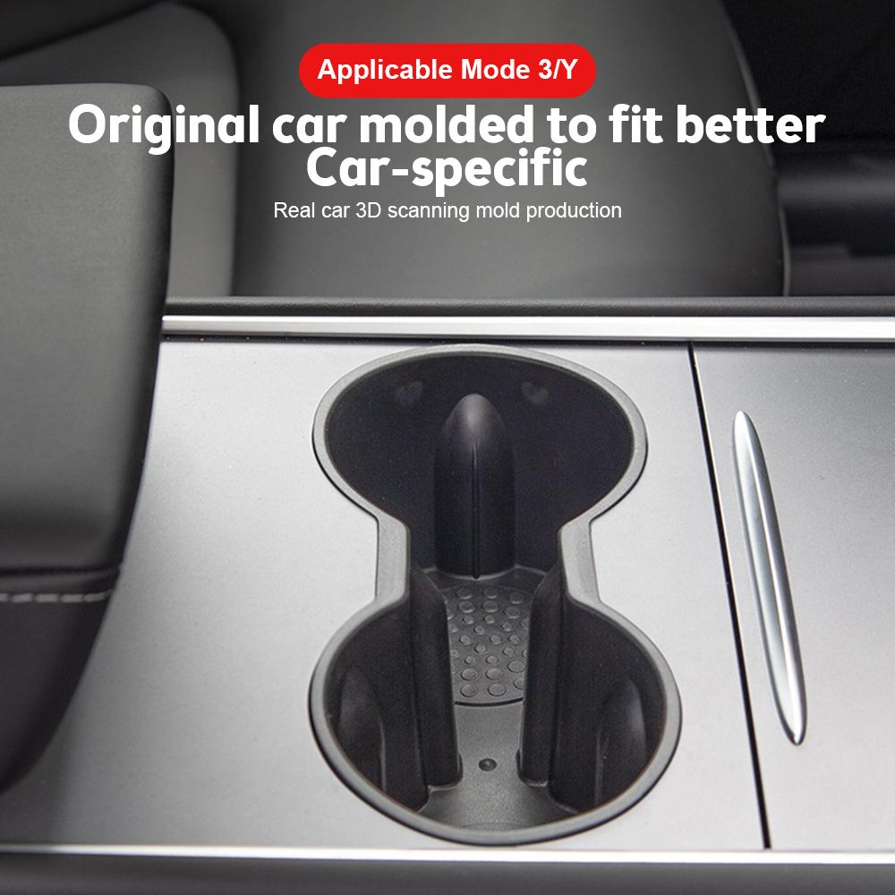 Universal Water Cup Hoder Storage Box Non-toxic Tasteless Center Console Accessories Compatible For Tesla Model 3/Y 2024 2024