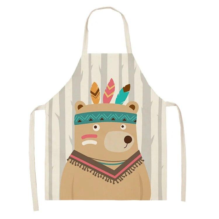 Фартук шеф-повара для приготовления выпечки, фартук с рисунком лисы и животным, аксессуары для приготовления пищи, мужской и женский фартук, фартук для чистки