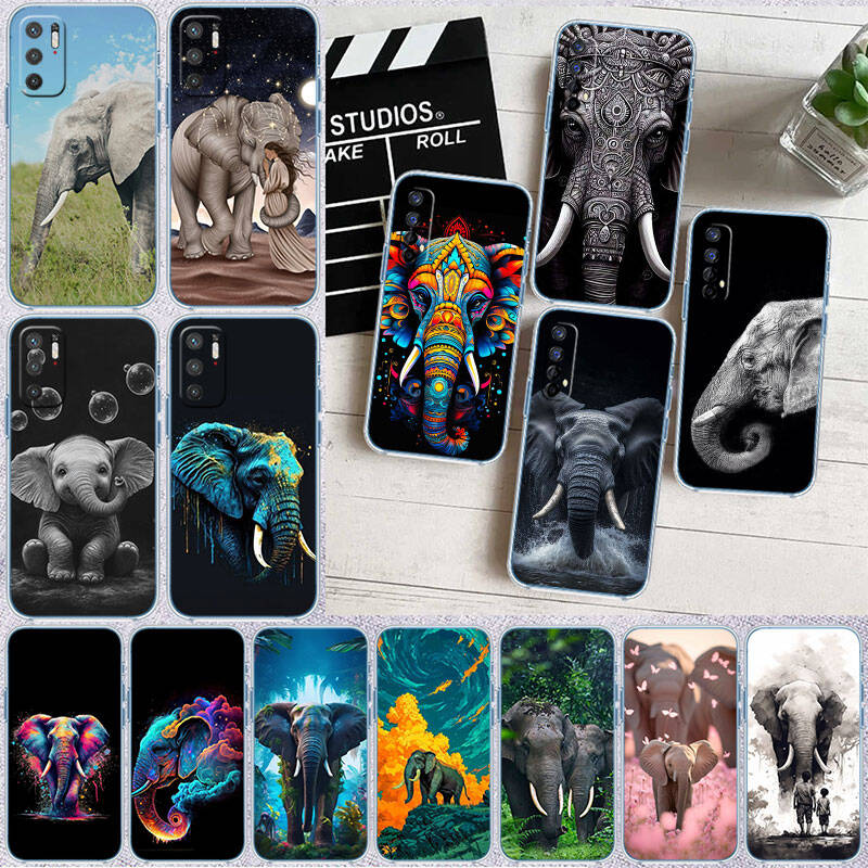 MH8 Animal Elephant Phone Case for Motorola Edge 20 30 S30 40 50 Fusion Lite Plus Pro Neo Ultra One Power Action Macro Hyper Vision Zoom