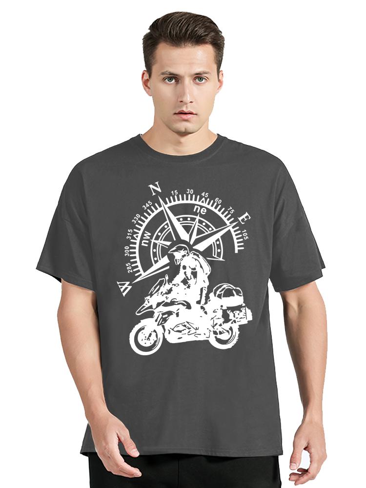 Funny Motorbike Tshirt Unisexs Mountain Adventure T Shirt New Hip Hop Streetwear Tshirt Motorcycle Travel Compass Clothes Tees