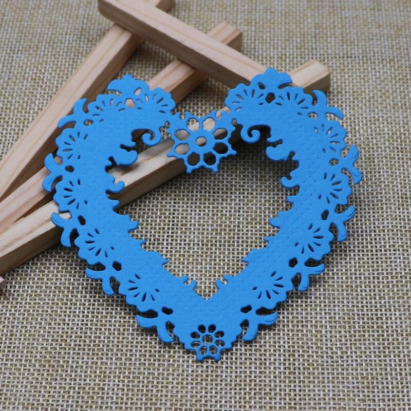 Metal Cutting Dies Heart Frame Wedding Flowers Stencil For Scrapbooking Embossing DIY Paper Card