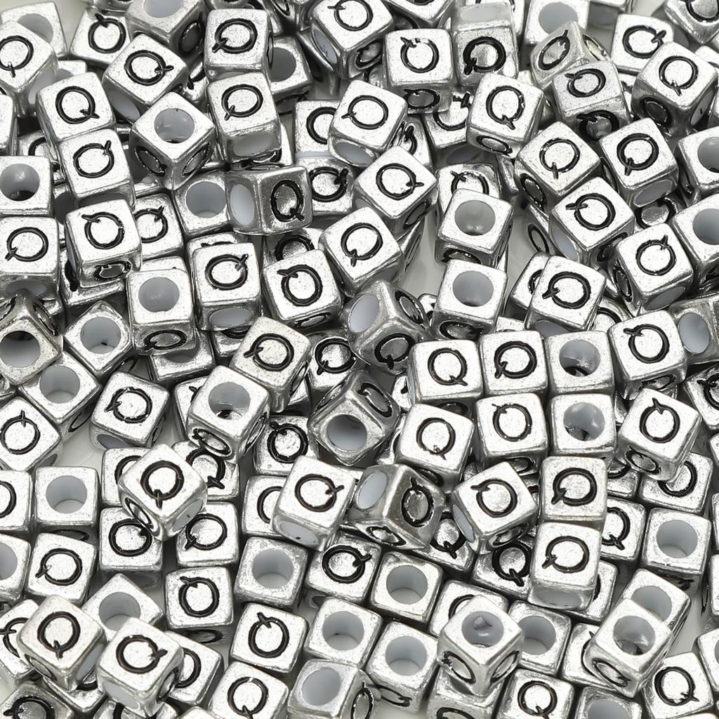 Acrylic English Letter Cube Beads For DIY Necklace Bracelet Earrings Jewelry Making Craft Accessories
