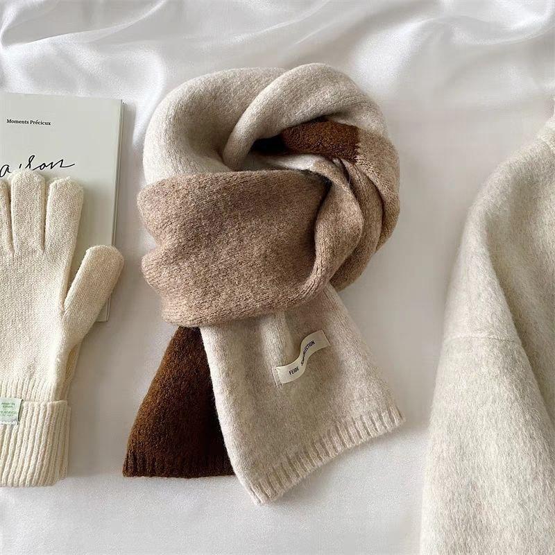 Ретро универсальный теплый зимний шарф для женщин и девочек простые мягкие полосатые длинные шарфы утолщенные утепленные шарфы-шаль подарки