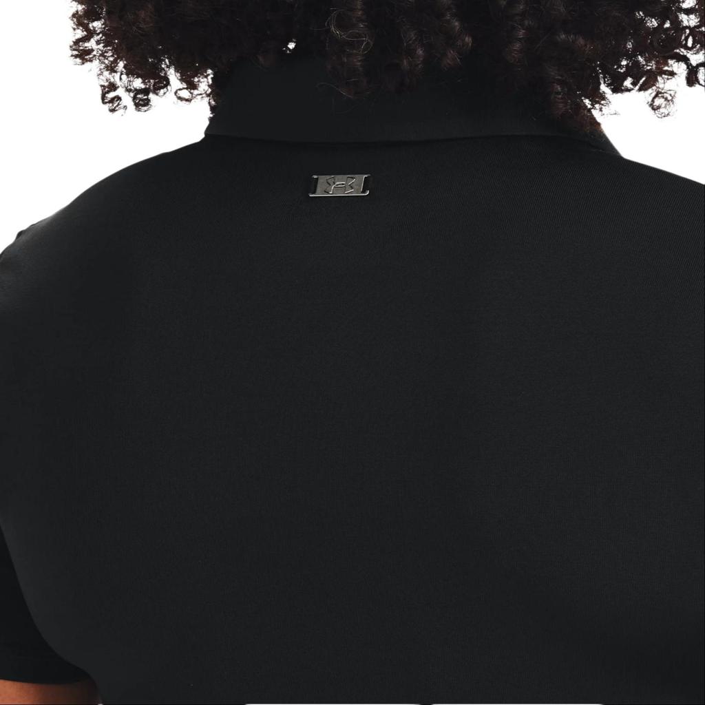 Under Armour Сплошной цвет Slim Fit Рубашка поло с коротким рукавом Женские топы Черный 1363949-001