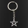 Модный брелок 25x23 мм, полая пятиконечная звезда, серебряные подвески цвета «сделай сам», мужские ювелирные изделия, автомобильный брелок, кольцо, держатель, сувенир, подарок