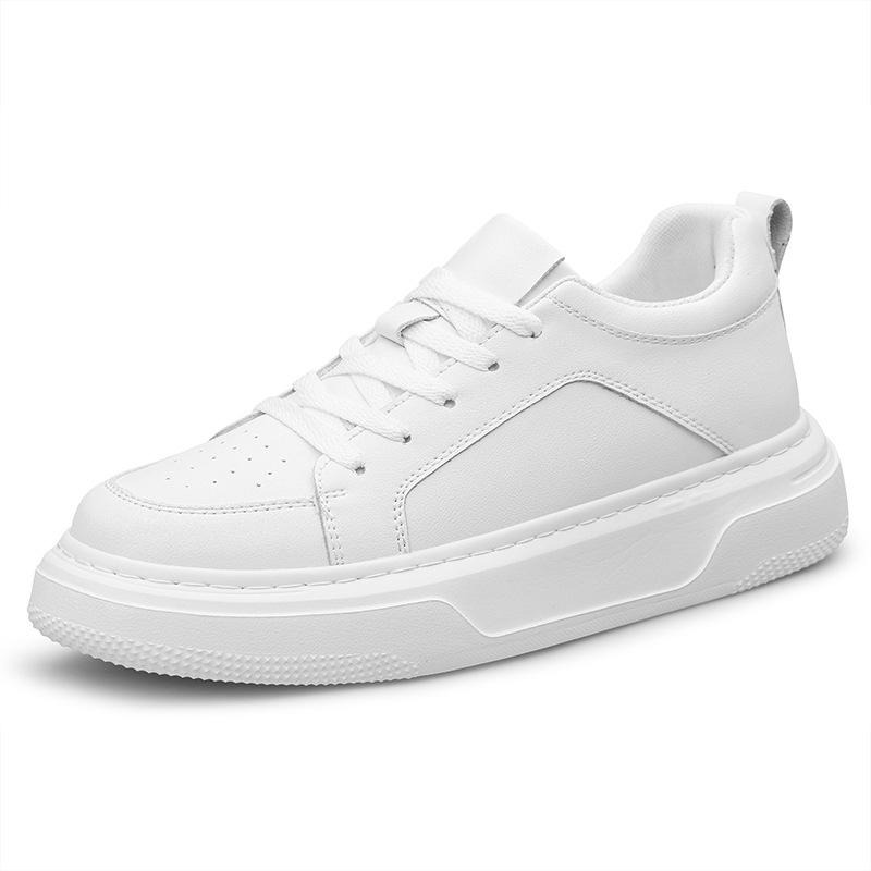 Men's shoes invisible inner height increase 8CM running sports casual shoes cowhide thick-soled height increase shoes 6 white shoes board shoes