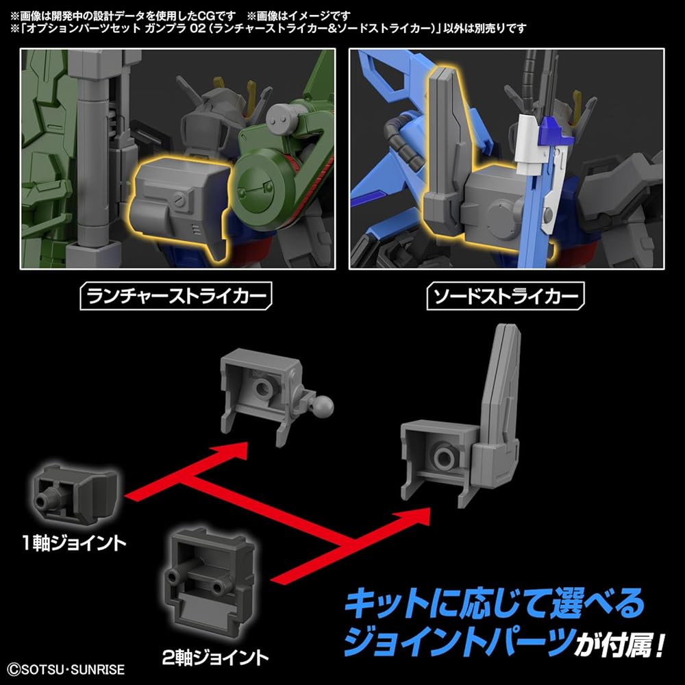 Bandai Spirits Gunpla Набор Дополнительных Деталей 02 Стрикер-Пусковая Установка и Стрикер-Меч Пластиковая Модель с Цветовой Кодировкой