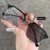 Trendy Metal Double Beam Photochromic Myopia Glasses Retro Polygonal Full Frame Near Sight Glasses Anti Blue Light Glasses