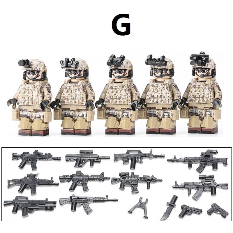 Us Special Forces Seals Soldiers SWAT Guns Weapon Building Blocks Kit Bricks Sets Classic Arms Model Kids Toys