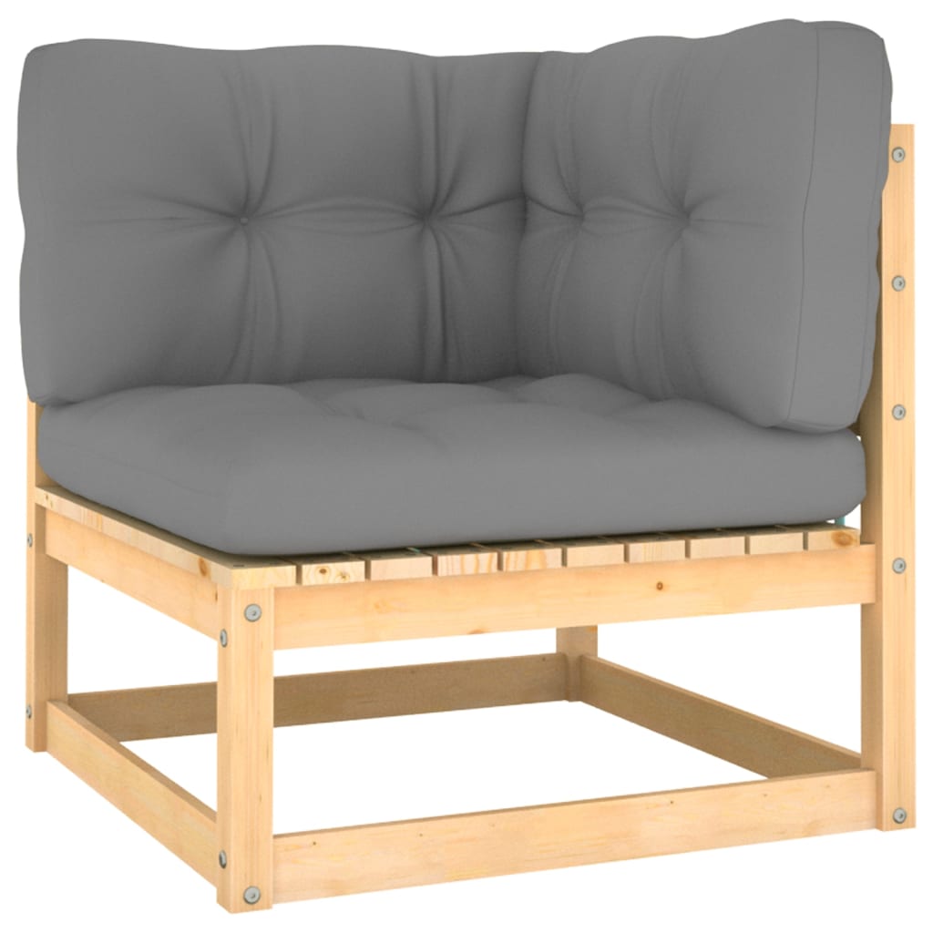 6 Piece Garden Lounge Set with Cushions Solid Pine Wood