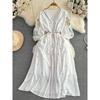 Summer Retro Bohemia A- Line Dress Embroidered