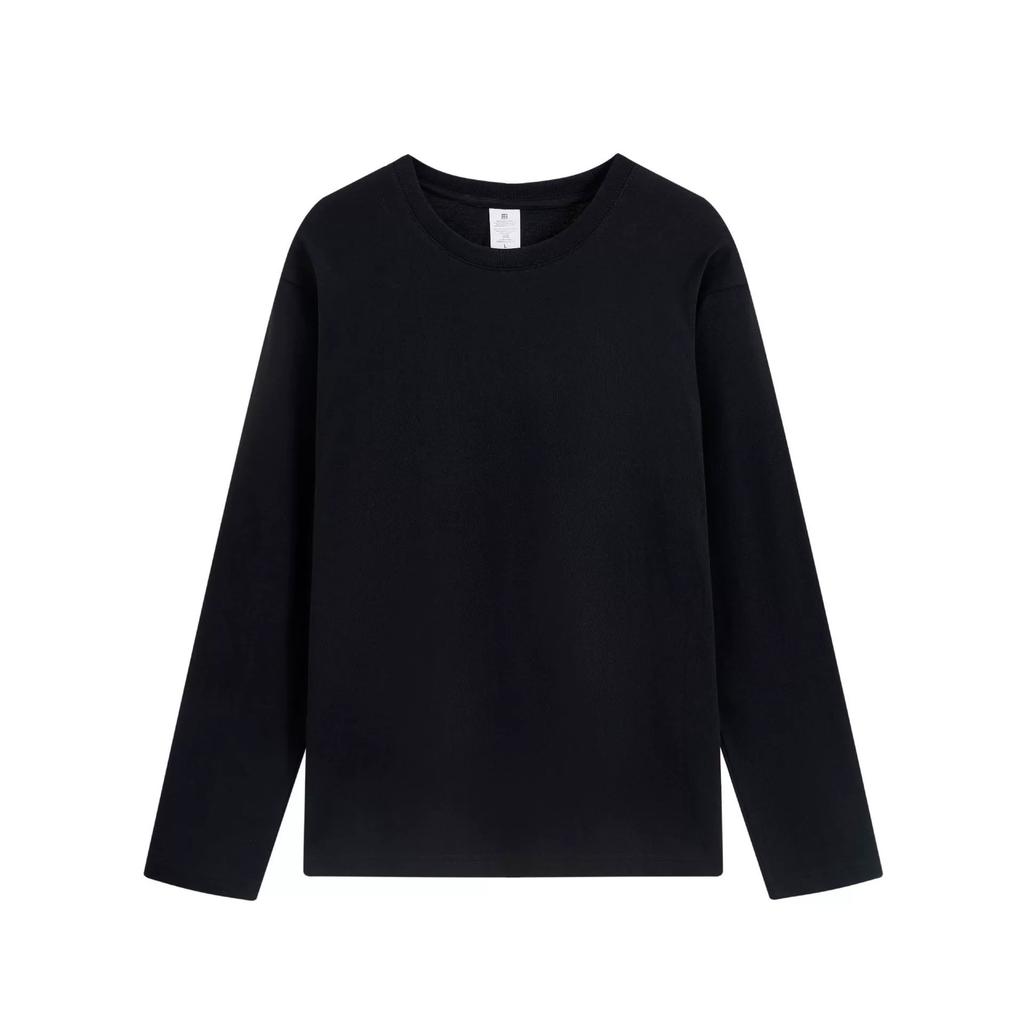 Модная мужская футболка премиум-бренда 220 г, однотонная, с длинным рукавом, свободного кроя, унисекс, роскошная, расслабленного кроя, универсальный базовый слой, худи