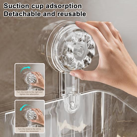 Угловой держатель для душа на присоске без сверления с крючком, прочный, выдерживающий нагрузку, простой в установке, съемная корзина для хранения вещей