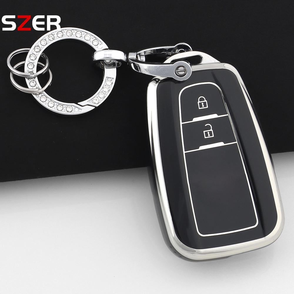 2 Кнопки Для Toyota Prius Camry Corolla Chr C-Hr Rav4 Land Cruiser Prado ТПУ Чехол Оболочка Брелок Аксессуары для Автомобильного Ключа