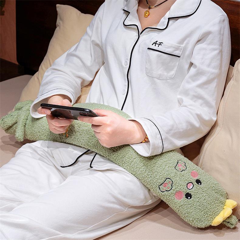 Cute Cartoon Hot Water Bottle & Long Pillow for Warming Hands & Sleeping, Ideal for Pregnant Women & Girls