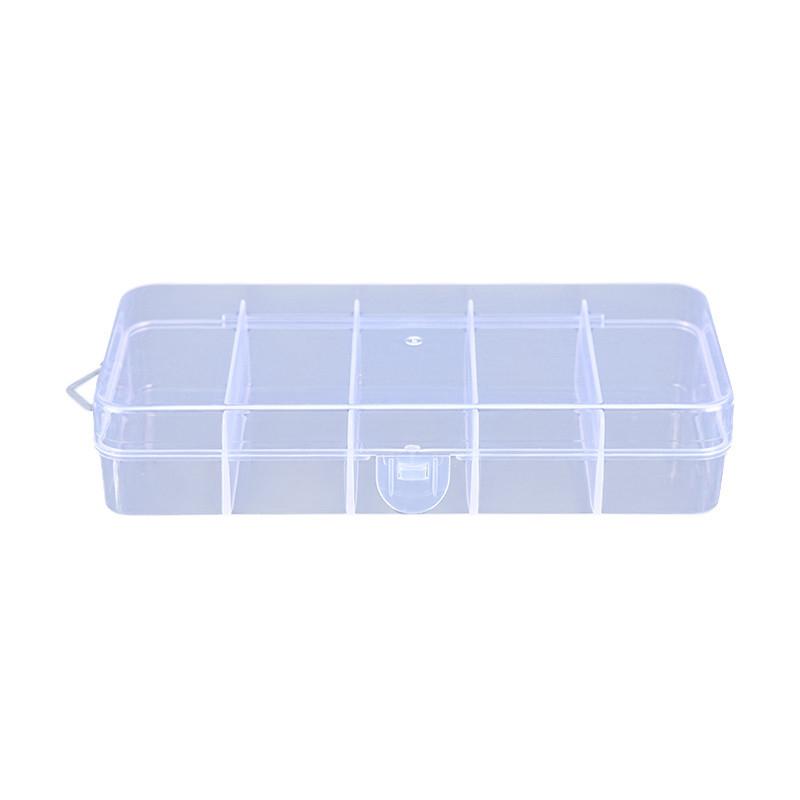 Portable Transparent Plastic Storage Box Compartment Container For Beads Jewelry
