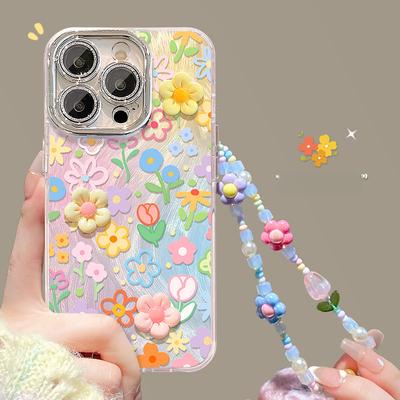 Браслет Flower Doll подходит для Apple 16 Чехол для мобильного телефона Iphone 15 Small Fresh 14 Dopamine 13 High-end Sense 11