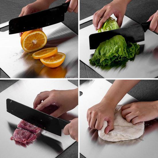 Stainless Steel Cutting Board Thickened Stable Chopping Board for Meat Vegetable Fruit Cheese Anti-Mildew Easy To Clean Kitchen Essential