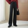 Mom Pants Autumn and Winter Wool Casual Wide-leg Pants Plus Velvet Thickened Middle-aged and Elderly Women's Pants Grandma Pants Straight Trousers