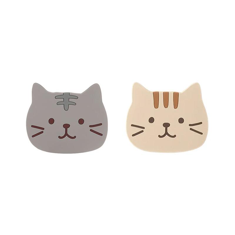 2Pcs Cute Cat Coaster Coffee Glasses Cup Mat Pad Kawaii Drink Coaster Set Heat Insulation Mug Coaster Kitchen Placemat for Table