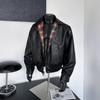 Мужская ретро свободная клетчатая двусторонняя куртка из ПУ кожи - Модная американская весенне-осенняя верхняя одежда