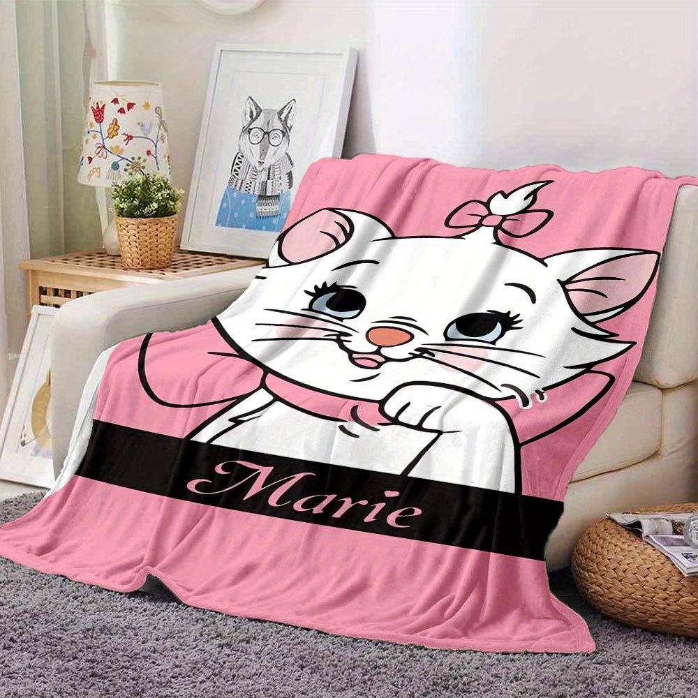 1pc Cute Cartoon Cat Marie Blanket - Soft and Cozy Home Decorative Throw for Room Decoration