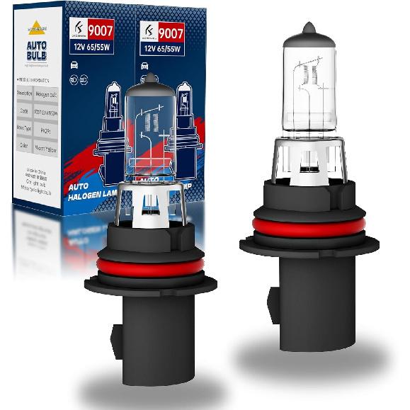 9007/HB5 Halogen Headlight Bulbs,12V 55W Standard Halogen,4000 Lumens,3800K,Headlight High and Low Beam,Automotive Headlight Bulbs,Head Light Bulbs