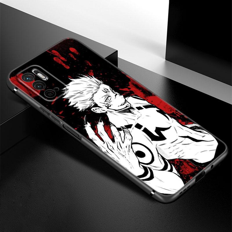 Чехол для телефона Anime Jujutsu Kaisen для Xiaomi Redmi Note 7 8 9 10 Lite 11 11E 11T 12 Pro 11S 4G 10T 5G 8T 9S 10S TPU черный чехол