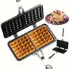 Aluminum Belgian Waffle Maker for Breakfast and Afternoon Tea - Non-Stick Sandwich and Grilled Cheese Maker