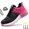 Lightweight Safety Shoes Women Men Air Cushion Work Sneakers Steel Toe Shoes Indestructible Safety Boots Anti-smash Work Shoes