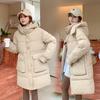 Одежда с капюшоном женская зимняя модная одежда корейской версии свободные средние и длинные куртки утолщенные теплые куртки