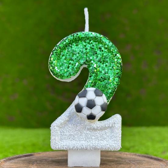 Football Birthday Candle Eco-friendly No Odor Sequins Design Easy To Use Long-Lasting 0-9 Numbers Candle Cake Decoration