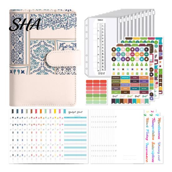 Expense Tracker Binder A6 Zipper Budget Planner, Cash Tracking Notebook with Dividers, Spiral Multi-functional Accounting Pages for Financial