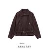 Araltay New Western Style Women Clothes Versitile Fashion Casual Simplicity Suede Motorcycle Wind Outerwear with Belt