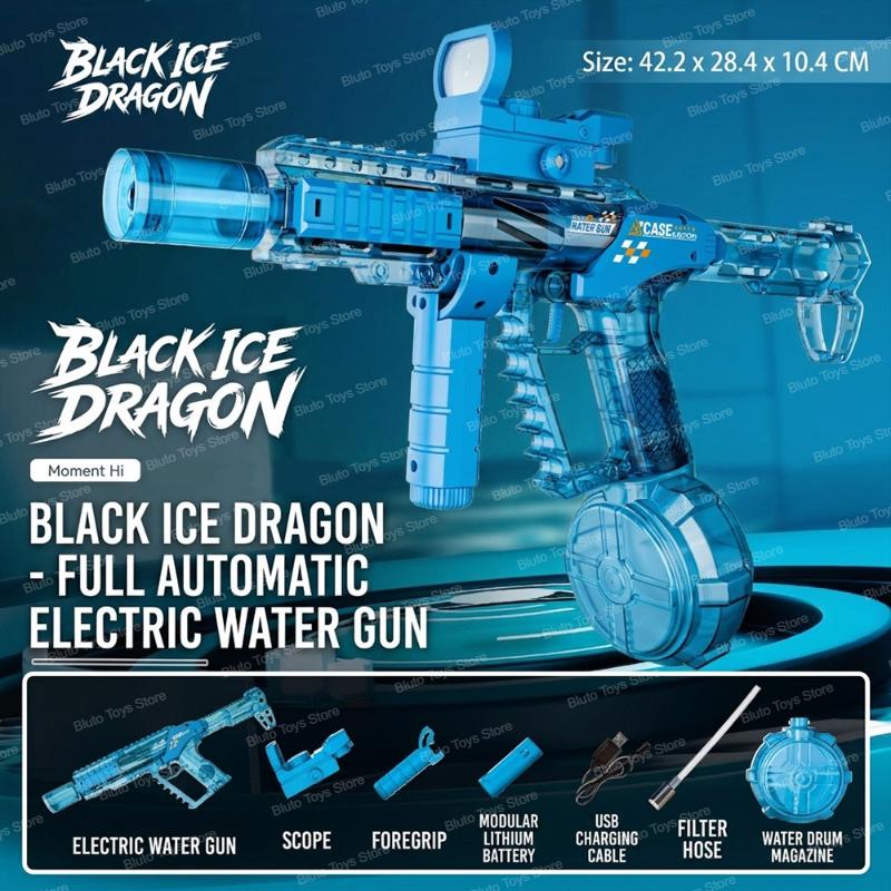 Simulated Firing and Recoil Electric Water Gun Toys Children Automatic Sensor Lights Water Pistol Outdoor Beach Kids Toy Gift
