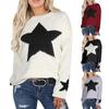 Women's Casual Bottoming Knit Sweater Women Loose Round Neck Star Pullover Sweater