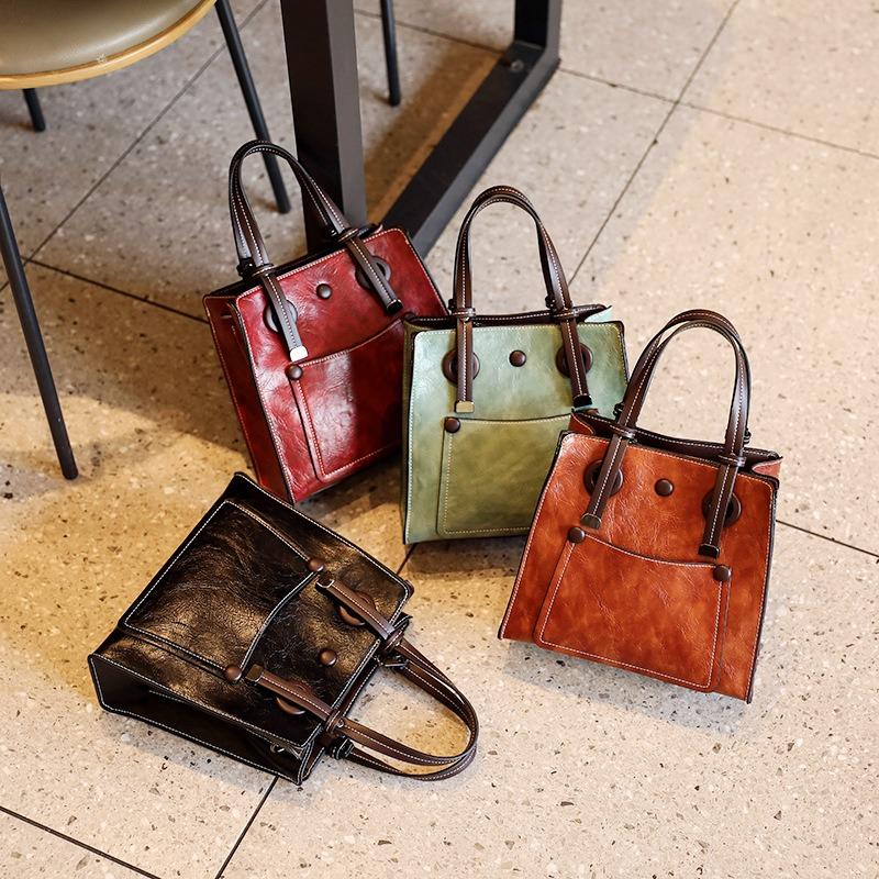 Ретро женская сумка Простая большая вместительная сумка-тоут Популярная сумка через плечо Городские дамы Все сумки