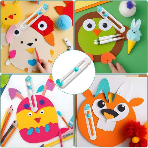 360 Циркульный резак (Подходит для диаметров от 2 см до 20 см) Регулируемый размер, Портативный, Студенческие принадлежности, Принадлежности для рукоделия (синий)