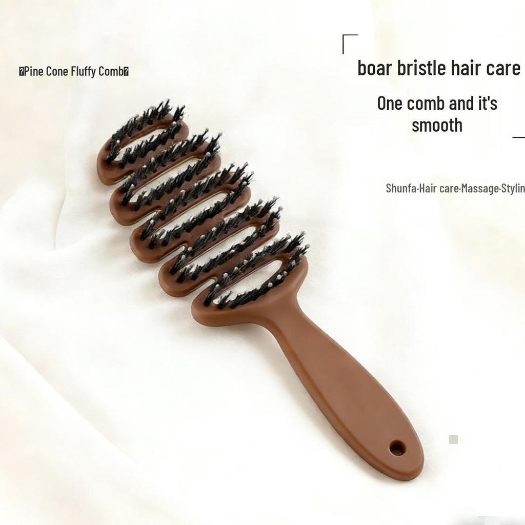 Набор расчесок для ухода за волосами и массажа с сосновыми шишками и щетиной