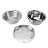 Набор дуршлагов 3 в 1 из нержавеющей стали для мытья риса, многофункциональная терка, миска, сливной таз