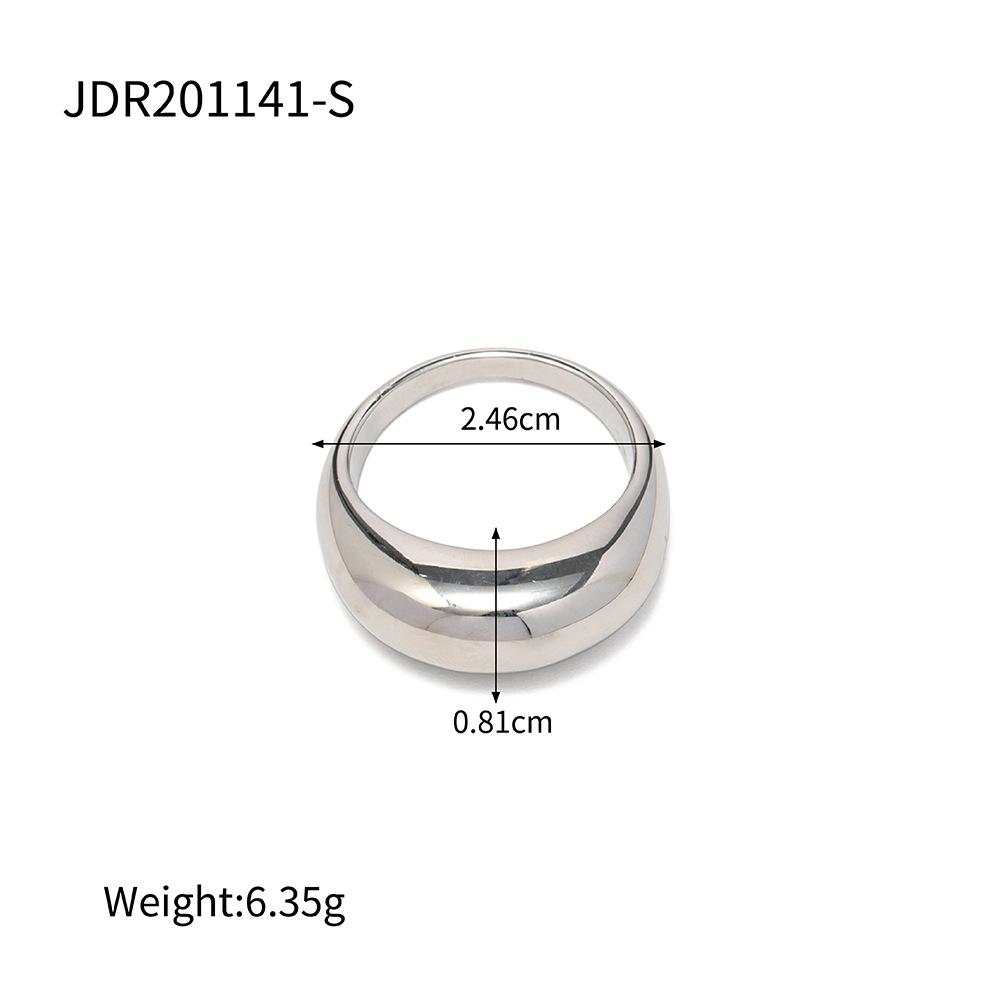 Преувеличенное ретро модное кольцо из титановой стали с гладкой дугой – европейский и американский стиль, женские украшения.