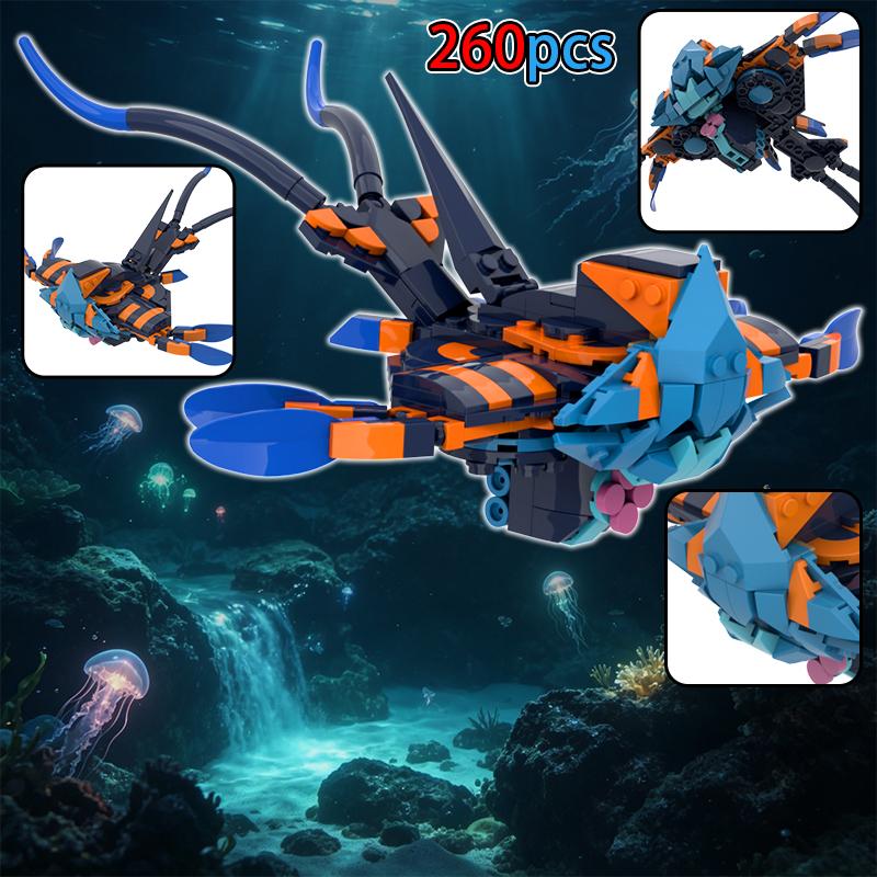 НОВЫЕ Строительные Блоки Bloop Sea Eat Subnautica Модель Морского Существа Reefback Конструктор DIY Игрушки для Сборки Образовательный Подарок на День Рождения Рождество
